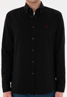 Erkek Siyah Uzun Kollu Basic Gömlek - 50296757025