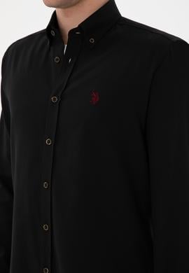 Erkek Siyah Uzun Kollu Basic Gömlek - 50296757025