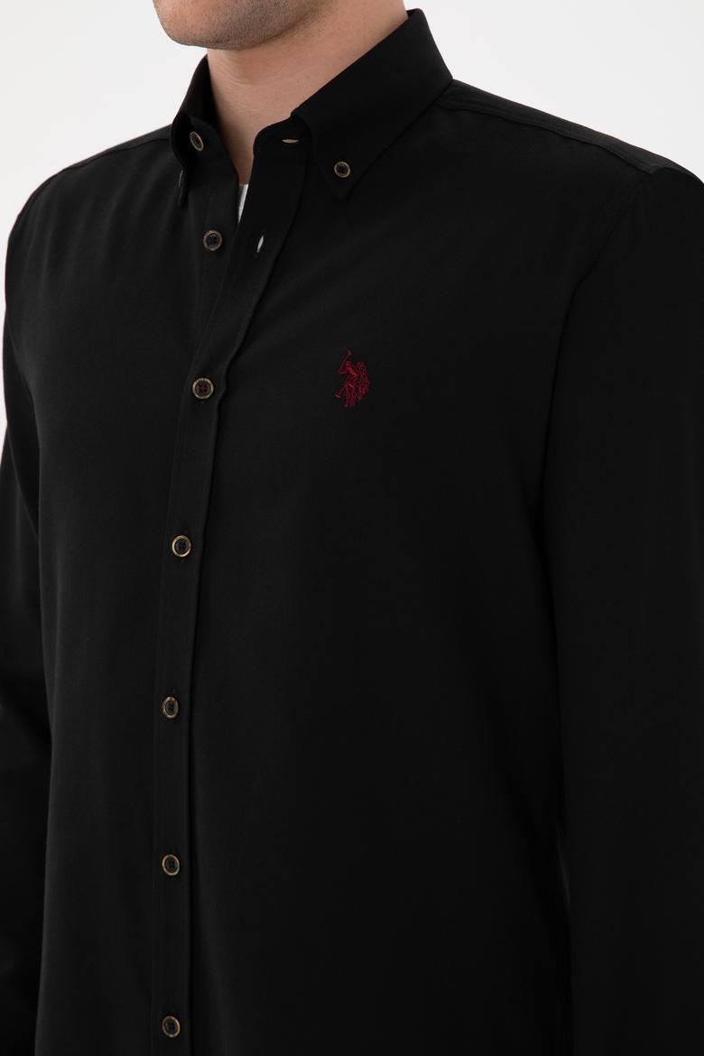 Erkek Siyah Uzun Kollu Basic Gömlek - 50296757025