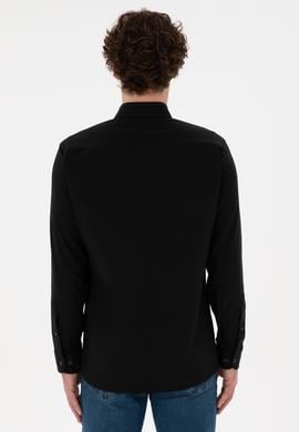 Erkek Siyah Uzun Kollu Basic Gömlek - 50296757025