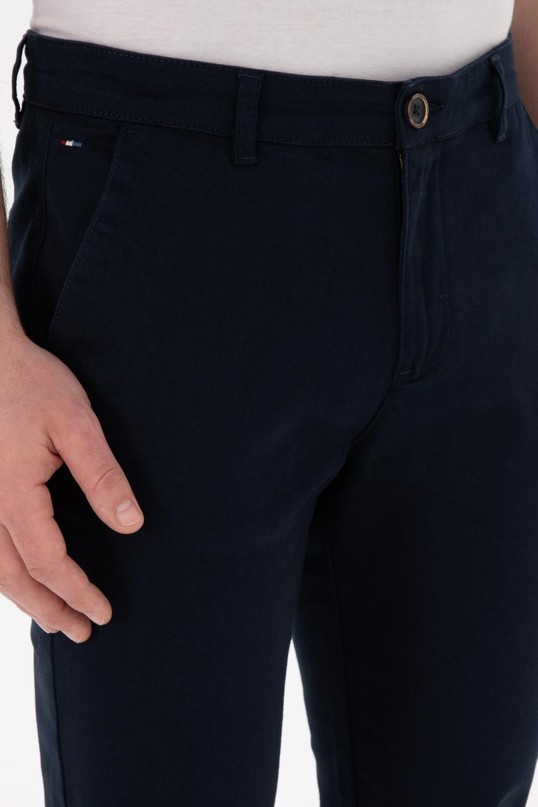 Erkek Lacivert Slim Fit Kanvas Pantolon - 50297578094