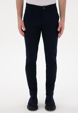 Erkek Lacivert Slim Fit Kanvas Pantolon - 50297578094