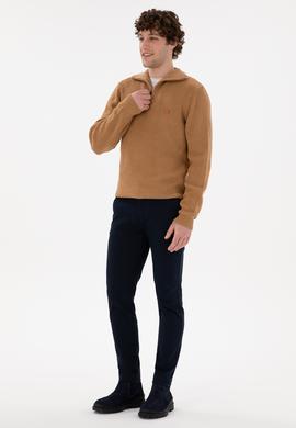 Erkek Lacivert Slim Fit Kanvas Pantolon - 50297578094