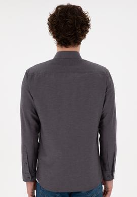 Erkek Antrasit Uzun Kollu Basic Gömlek - 50296777091