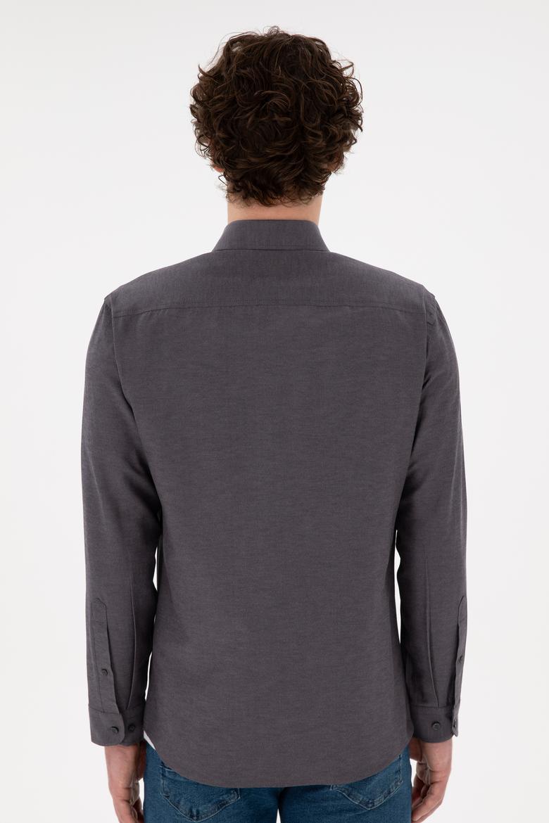 Erkek Antrasit Uzun Kollu Basic Gömlek - 50296777091