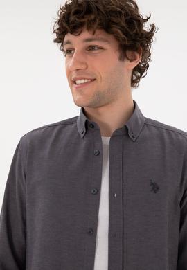 Erkek Antrasit Uzun Kollu Basic Gömlek - 50296777091