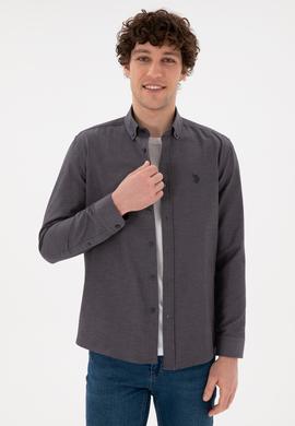 Erkek Antrasit Uzun Kollu Basic Gömlek - 50296777091