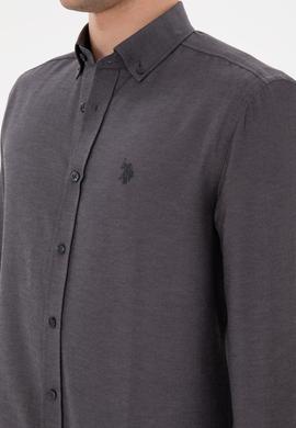 Erkek Antrasit Uzun Kollu Basic Gömlek - 50296777091