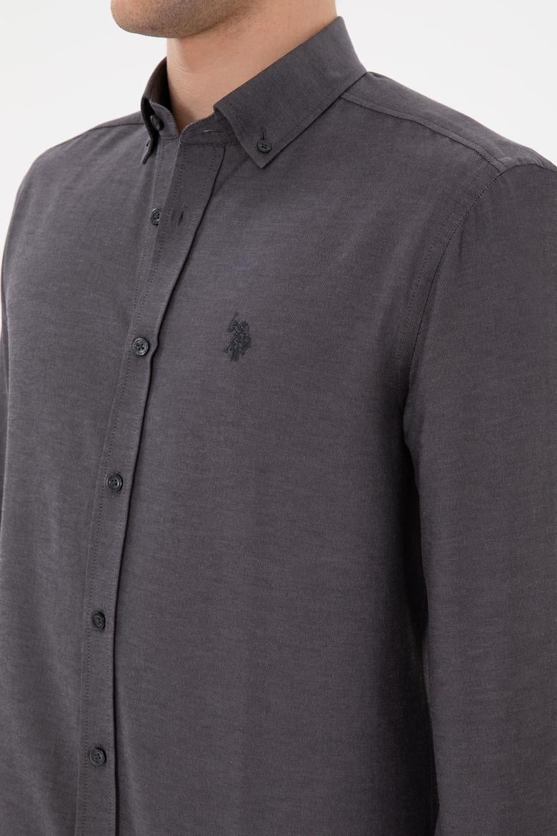 Erkek Antrasit Uzun Kollu Basic Gömlek - 50296777091