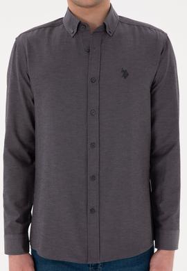 Erkek Antrasit Uzun Kollu Basic Gömlek - 50296777091