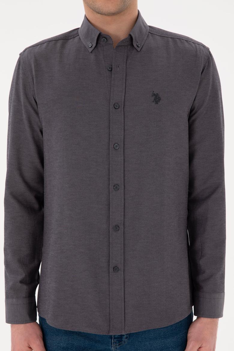 Erkek Antrasit Uzun Kollu Basic Gömlek - 50296777091