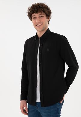 Erkek Siyah Uzun Kollu Basic Gömlek - 50296777069