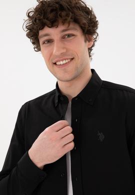 Erkek Siyah Uzun Kollu Basic Gömlek - 50296777069