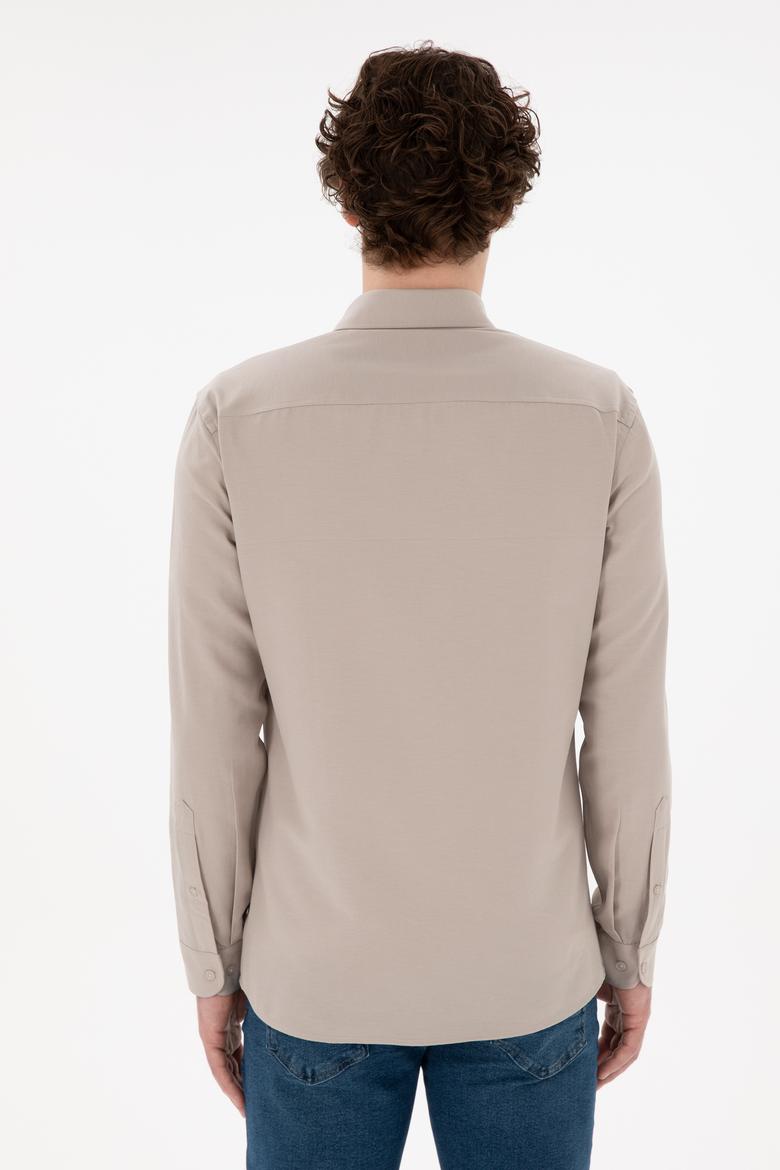 Erkek Taş Uzun Kollu Basic Gömlek - 50296777037