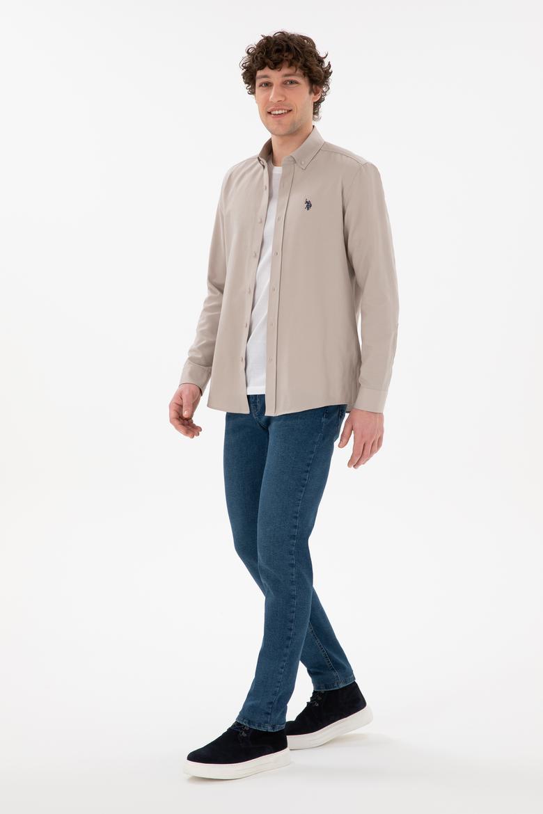 Erkek Taş Uzun Kollu Basic Gömlek - 50296777037
