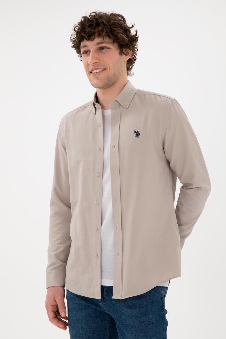 Erkek Taş Uzun Kollu Basic Gömlek - 50296777037