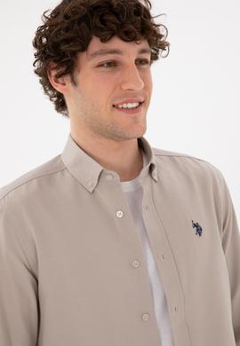 Erkek Taş Uzun Kollu Basic Gömlek - 50296777037