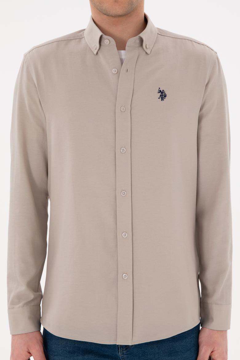 Erkek Taş Uzun Kollu Basic Gömlek - 50296777037