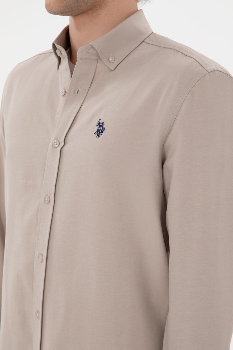 Erkek Taş Uzun Kollu Basic Gömlek - 50296777037