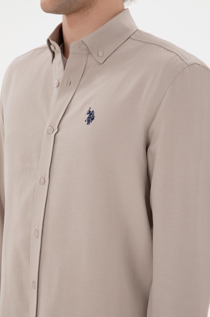 Erkek Taş Uzun Kollu Basic Gömlek