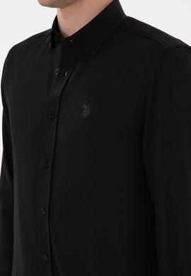 Erkek Siyah Uzun Kollu Basic Gömlek - 50296777069