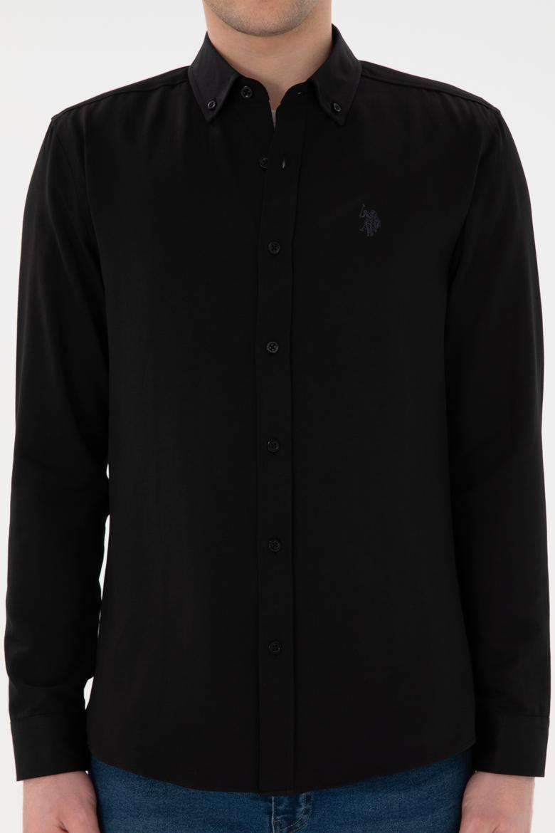 Erkek Siyah Uzun Kollu Basic Gömlek - 50296777069