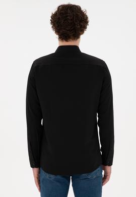 Erkek Siyah Uzun Kollu Basic Gömlek - 50296777069
