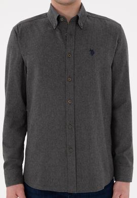 Erkek Antrasit Uzun Kollu Basic Gömlek - 50296757034