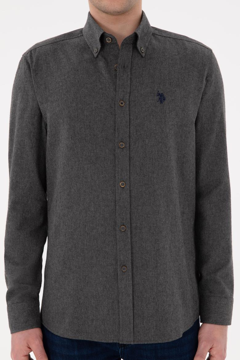 Erkek Antrasit Uzun Kollu Basic Gömlek - 50296757034