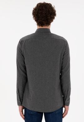Erkek Antrasit Uzun Kollu Basic Gömlek - 50296757034