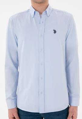 Erkek Açık Mavi Uzun Kollu Basic Gömlek - 50296777010