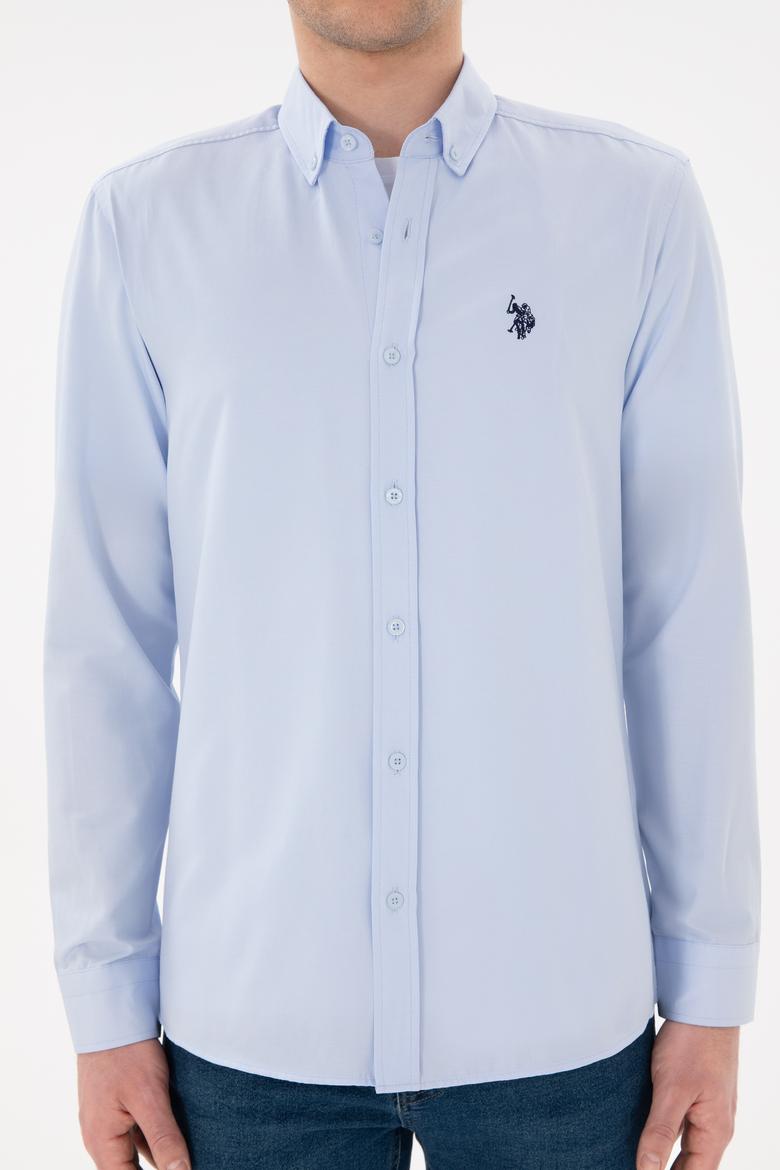 Erkek Açık Mavi Uzun Kollu Basic Gömlek - 50296777010