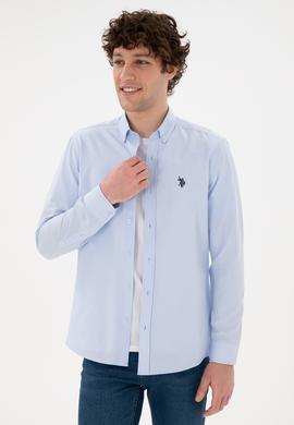 Erkek Açık Mavi Uzun Kollu Basic Gömlek - 50296777010