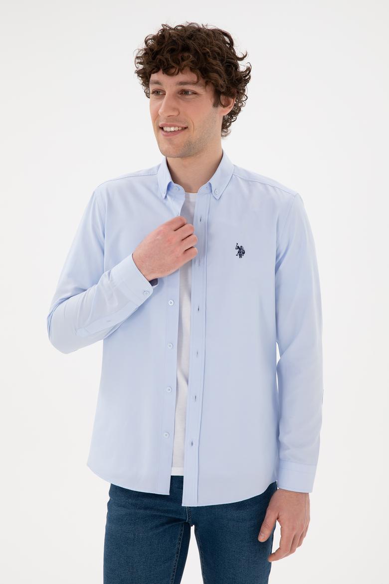 Erkek Açık Mavi Uzun Kollu Basic Gömlek - 50296777010
