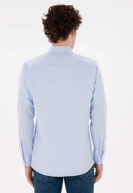 Erkek Açık Mavi Uzun Kollu Basic Gömlek - 50296777010