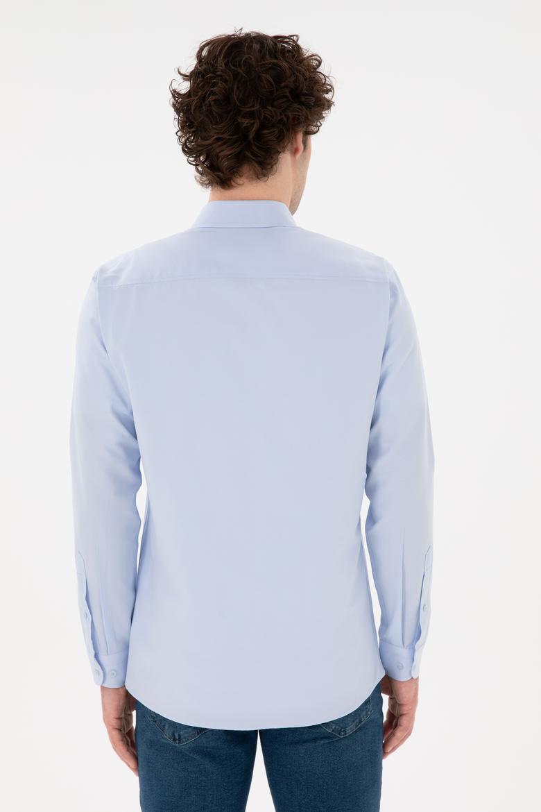 Erkek Açık Mavi Uzun Kollu Basic Gömlek - 50296777010