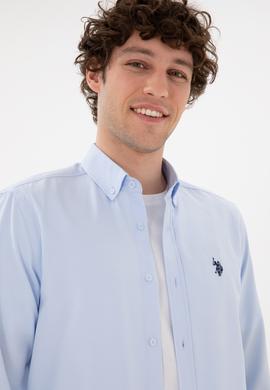 Erkek Açık Mavi Uzun Kollu Basic Gömlek - 50296777010