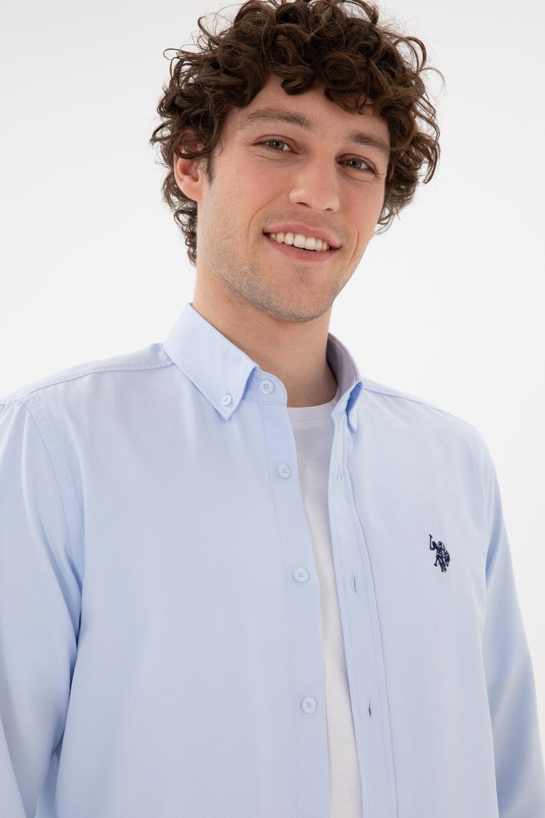 Erkek Açık Mavi Uzun Kollu Basic Gömlek - 50296777010