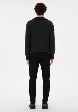 Erkek Siyah Slim Fit Kanvas Pantolon - 50297545122