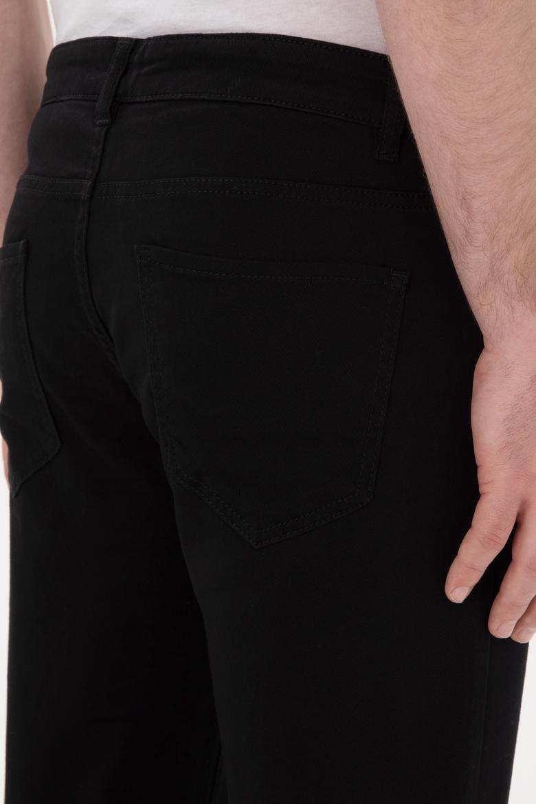 Erkek Siyah Slim Fit Kanvas Pantolon - 50297545122