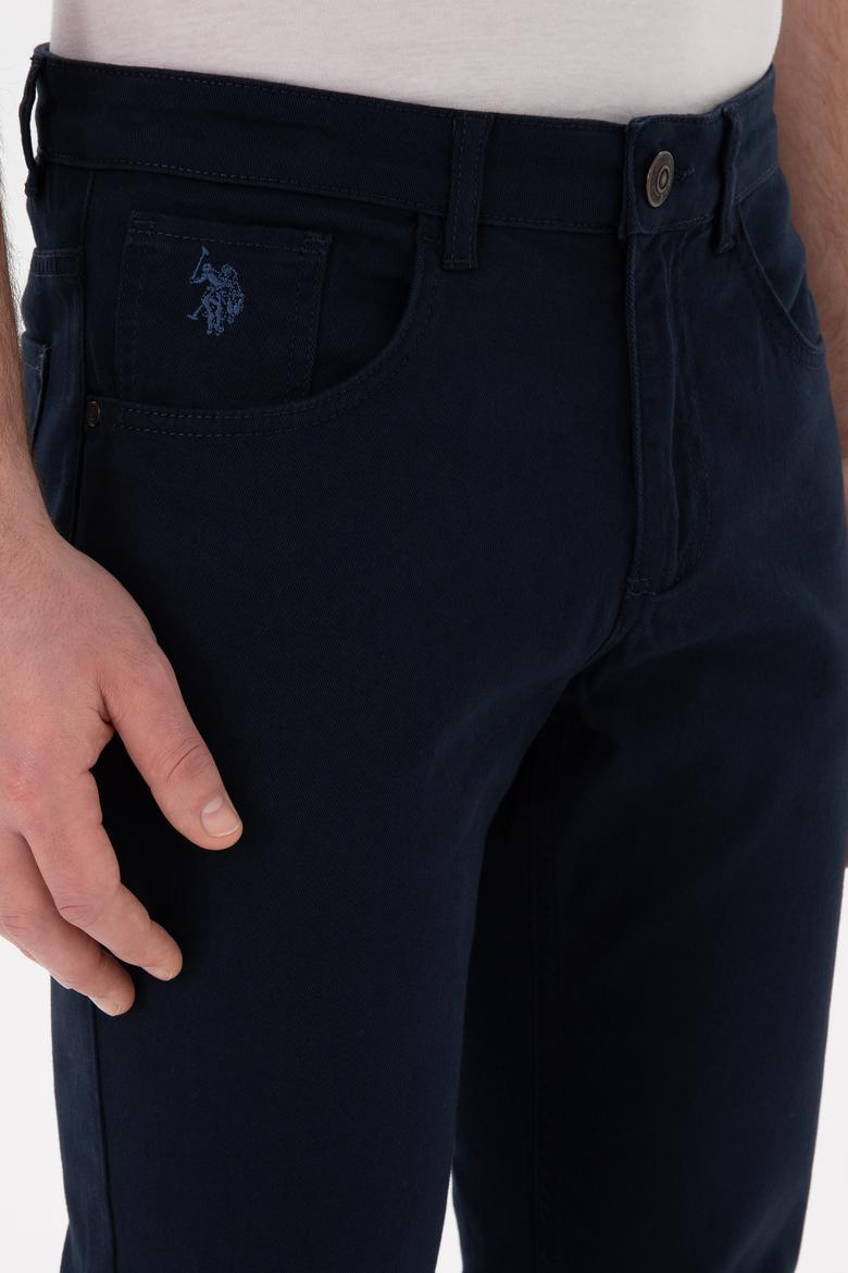 Erkek Lacivert Slim Fit Kanvas Pantolon - 50297545045