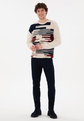 Erkek Lacivert Slim Fit Kanvas Pantolon - 50297841024