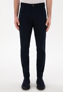 Erkek Lacivert Slim Fit Kanvas Pantolon - 50297841024
