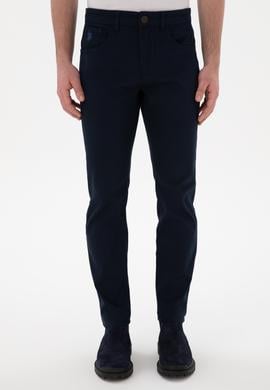 Erkek Lacivert Slim Fit Kanvas Pantolon - 50297545045