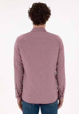 Erkek Bordo Uzun Kollu Basic Gömlek - 50296777036