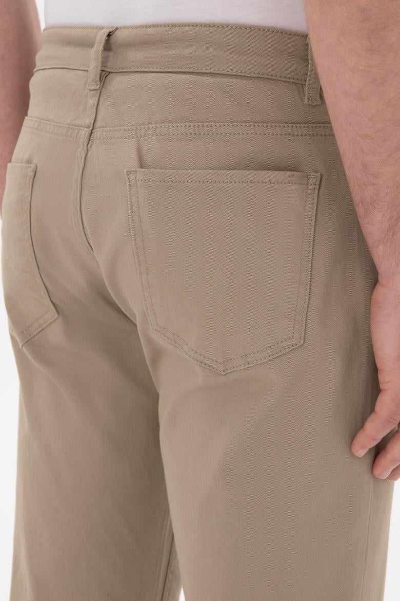 Erkek Açık Haki Slim Fit Kanvas Pantolon - 50297545290