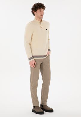 Erkek Açık Haki Slim Fit Kanvas Pantolon - 50297545290