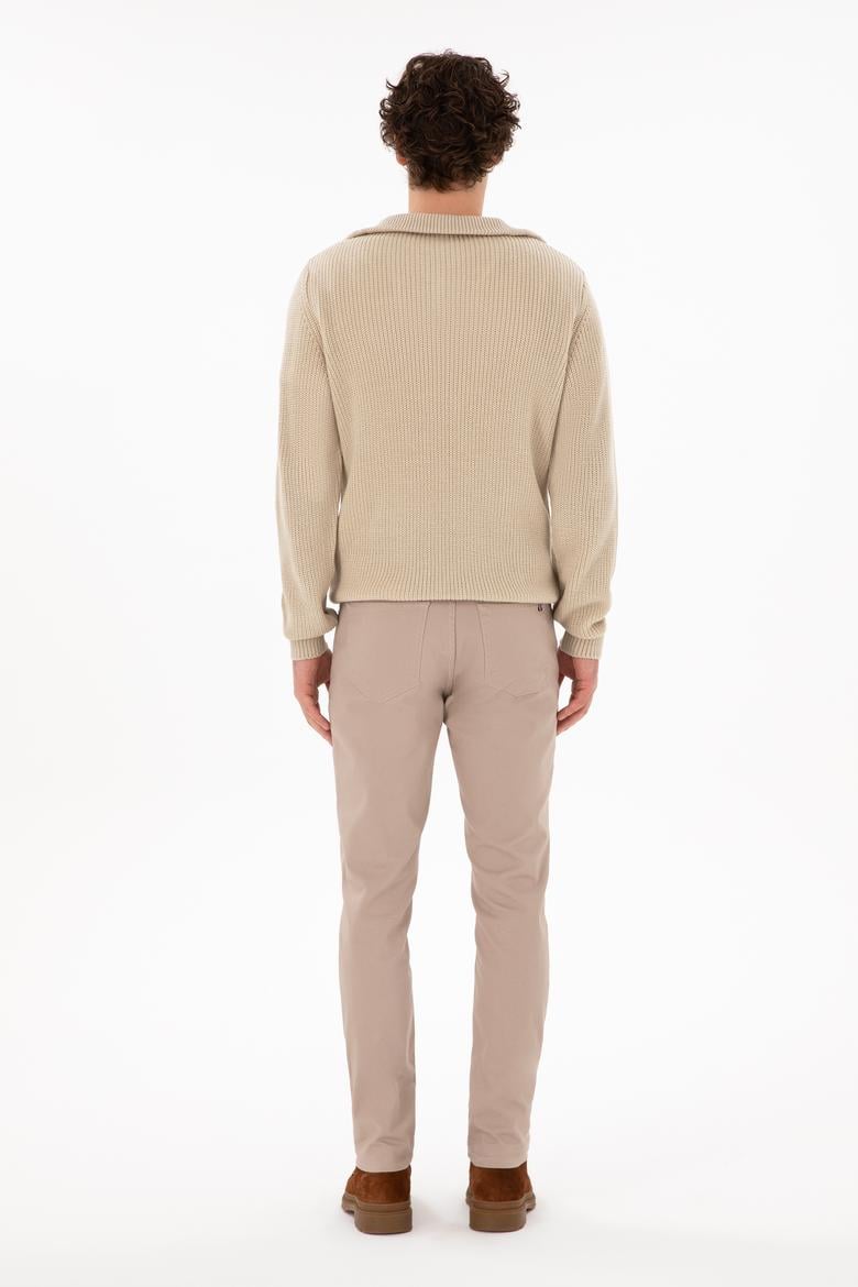 Erkek Koyu Bej Kanvas Pantolon - 50297841346