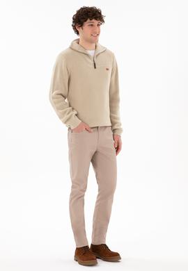 Erkek Koyu Bej Kanvas Pantolon - 50297841346