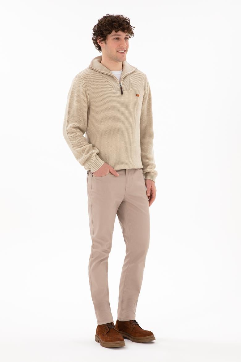 Erkek Koyu Bej Kanvas Pantolon - 50297841346